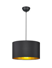 HOSTEL Pendelleuchte Ø40cm E27 schwarz/gold Stoffschirm Esstisch Lampe modern
