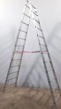 Euroline 2x12 Sprossen-Leiter Stehleiter Klappleiter Leiter 328cm 45272