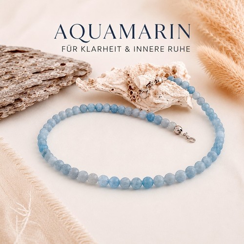 Aquamarin kette edelstein - mm,