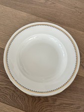 Top 6x Teller Suppenteller Goldrand Bavaria Elfenbein Porzellan 24cm 50er 60er