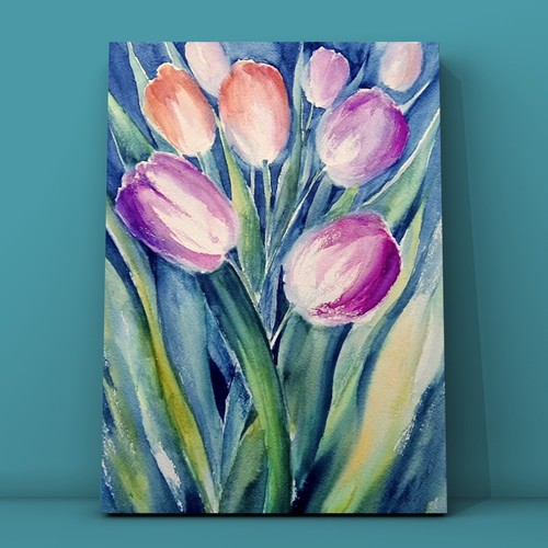 Original aquarell bild - original,