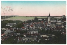 alte Ak Tachau, Panorama, gelaufen 1908