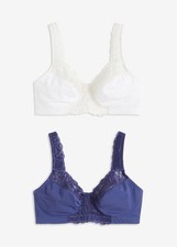 2er Pack BH Gr. (110) D Blau + Weiß Damen-Bra Oberteil Neu*