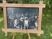 Die Nachtwache Von Rembrandt van Rijn Kunstdruck Mit Holzrahmen Eiche Massiv