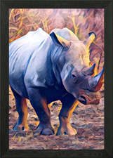 Das Nashorn 2 gerahmtes