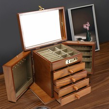 Schmuckschrank Schatulle aus Holz Große Schmuckkästchen Mit Zahlenschloss Gift