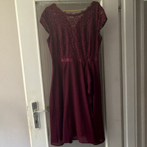 Damen kleid bordeauxrot spitze - damen,