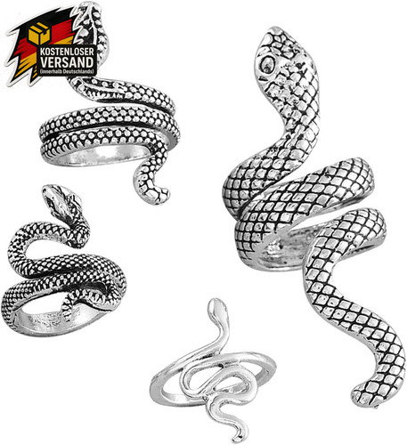 Vintage schlange ringe - schlange, set