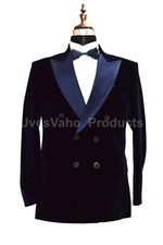 Herren navy blue samt - herren, sakko