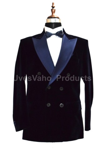 Herren navy blue samt - samt, sakko