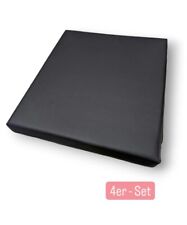 4er Set Sitzkissen Stuhlkissen Bankkissen Kunstleder Schwarz 40x40 Sparset 