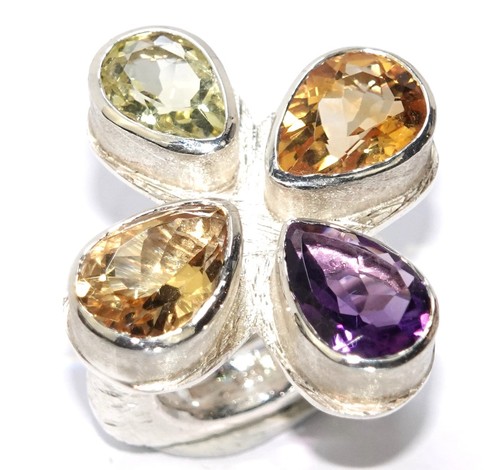 Ring silber citrin - (3, farben)