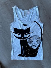 H&M Top Nachtwäsche Katze schwarz weiß Gr. M