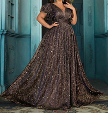 ?Gr.XL Glitzerkleid Cocktailkleid Abendkleid Kleid Eventkleid  braun Gr.44/46