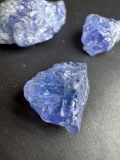 AAA Tansanit 3 Stück Kristall Edelsteine Lila-Blau 21 Karat Natur Tansania