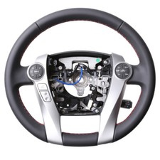 Toyota Lenkrad Prius nur Nappa Naht rot Neu Beziehen 57542