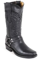 Bikerstiefel Westernstiefel Biker Boots Stiefel Chopper Cruiser Schwarz Leder 44