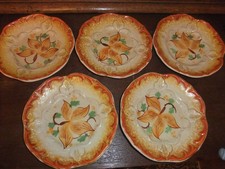 5 antike Obstteller Villeroy &