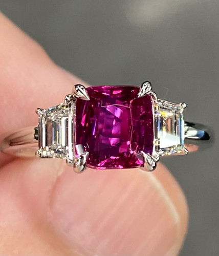 Natürlicher cushion cut rubin - cushion,