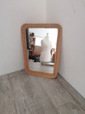 kleiner 60/70er Jahre Korbgeflecht Spiegel 41x29cm Wandspiegel Spiegel