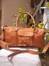 Tasche Echtleder Fitnessstudio Übernachtungsgepäck Herren Reise Seesack Woche...