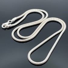 SCHLANGENKETTE AUS 925/- SILBERWEIß MIT KARABINER SCHMUCKJAGD