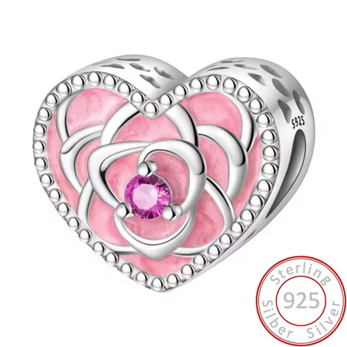 Charms anhänger herz rosen - anhänger,