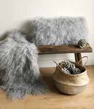 Luxus Tibet Lammfell hellgrau