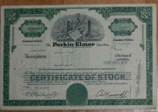 Lot 43 X The Perkin-Elmer Corporation 1970er shares
