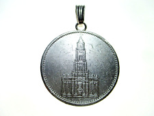 Alter Anhänger Münze Kirche Dom Vintage 800 Silber Sammler Initialen graviert UK