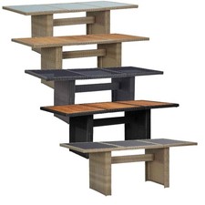 Poly Rattan Glas Gartentisch