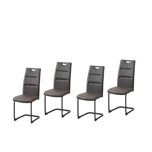Schwingstuhl 4er set braun - set, pu