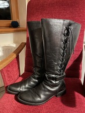 JJFW Weitschaftstiefel Gr. 41 Schwarz Echtleder Stiefel Schaftweite bis 52cm