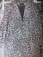 H&M Mantel Jacke 38 Leopardenmuster Animalprint Baumwolle