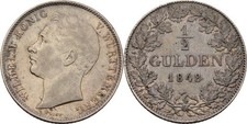 Württemberg 1/2 Gulden 1848