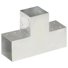 Pfostenverbinder 4 Stk. T-Form 101x101 mm verzinktes Metall vorgeborte Löcher
