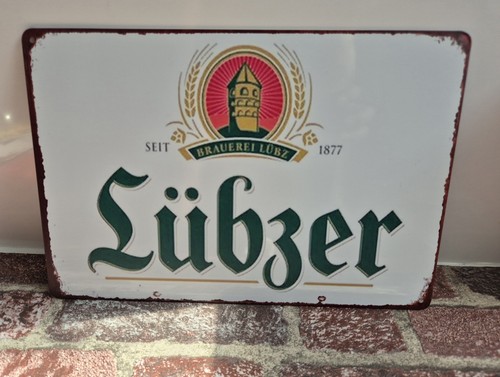 Lübzer pils werbeschild bier - werbeschild,