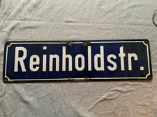 Alt Strassenschild Reinholdstr. . Emaille Schild 70er Jahre Reinhold 70x20 cm