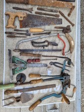 ❤️X37❤️ Altes Antikes Werkzeug Konvolut Heimwerker Hackmesser Bohrer Zangen Säge