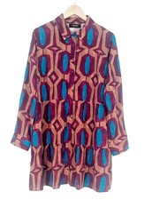 ANISTON Damen BLUSE Longbluse Tunika Hemd Ethno Muster Größen 44 46 48 NEU B40