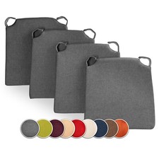 4er Set Stuhlkissen mit Klettverschluss 42(vorne) | 35(hinten) x 40 x 5cm