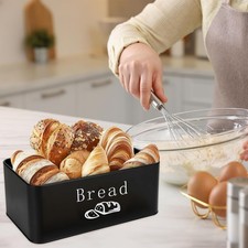 Brotkasten mit Bambus-Deckel Schneidebrett Aufbewahrungsbox Brot Box Kasten Dose