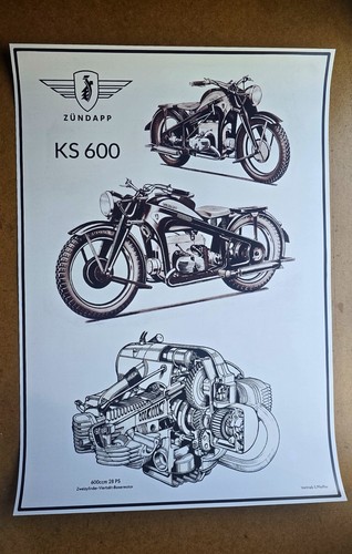 Poster zündapp 600 motor - ks,