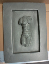 Wandbild Gipsbild  23 x 33 cm grauer weiblicher Torso
