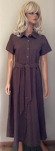 Shirtkleid braun bestickt