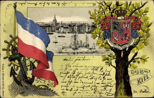 Wappen litho kiel - kiel,, deutsches