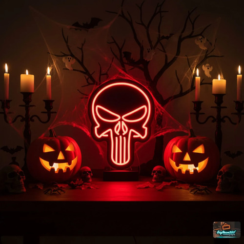 Totenkopf led leuchtreklame - totenkopf,