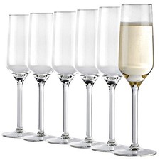 6 x Champagnergläser ca.220ml Alpina Gläser für Prosecco Sekt Glas Set Klar 