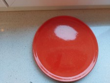 4 x Keramik Teller Kuchenteller rot Vintage Retro 19,5 cm Ø dezent gesprenkelt