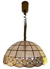 Vintage Capiz Muschellampe Retro Hängelampe 70-80er Boho Deckenlampe Mid Century